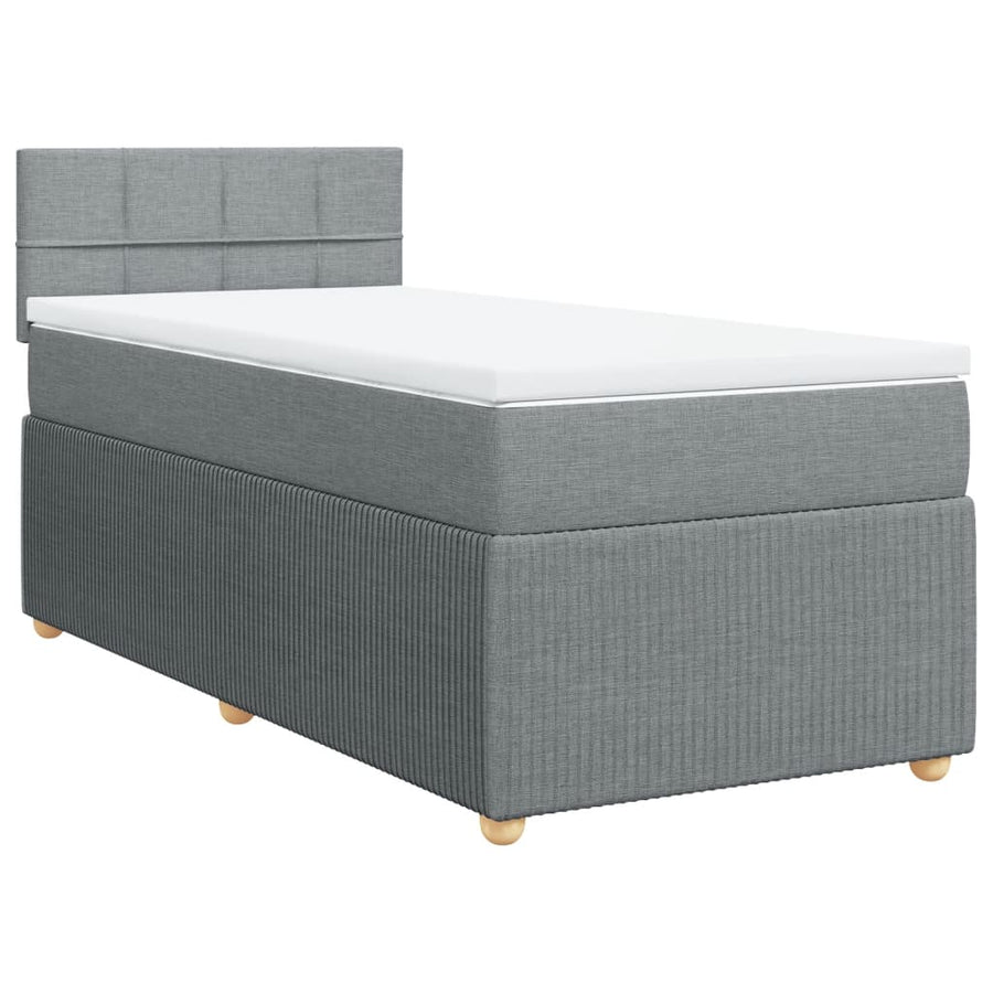 Boxspring met matras stof lichtgrijs 80x200 cm