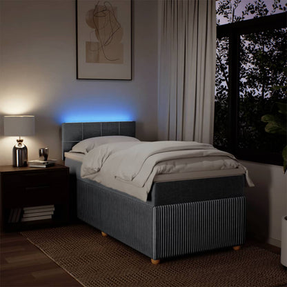 Boxspring met matras stof lichtgrijs 80x200 cm