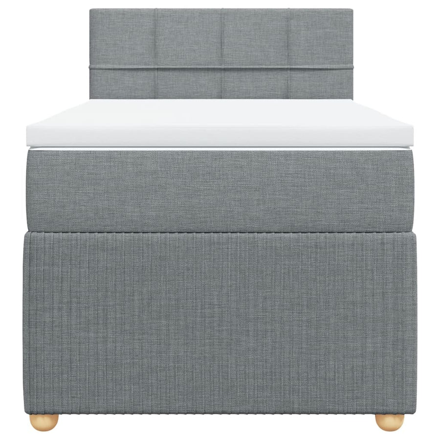 Boxspring met matras stof lichtgrijs 80x200 cm