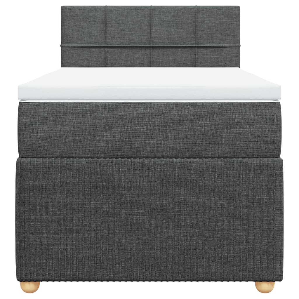 Boxspring met matras stof donkergrijs 80x200 cm