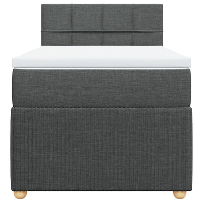 Boxspring met matras stof donkergrijs 80x200 cm