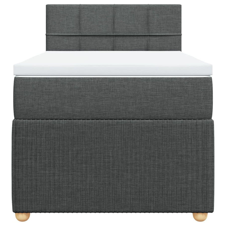 Boxspring met matras stof donkergrijs 80x200 cm
