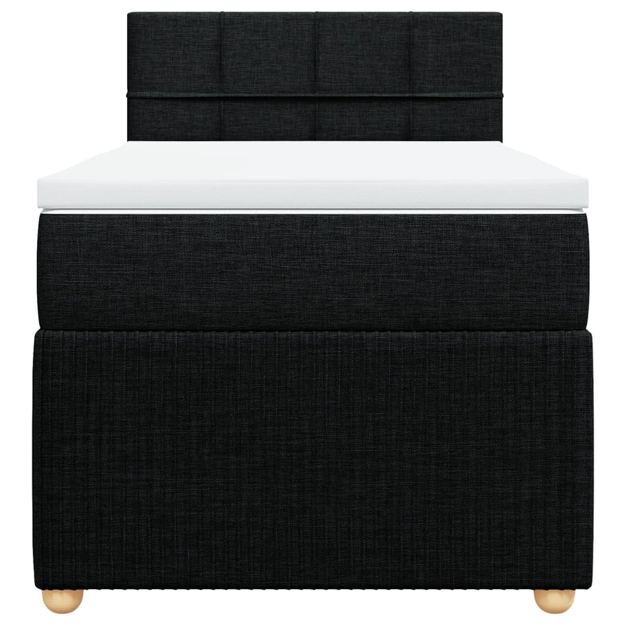 Boxspring met matras stof zwart 80x200 cm