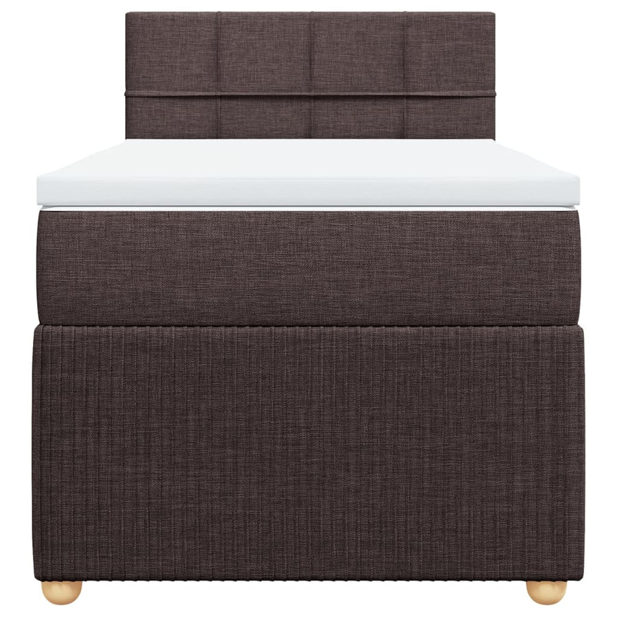 Boxspring met matras stof donkerbruin 80x200 cm