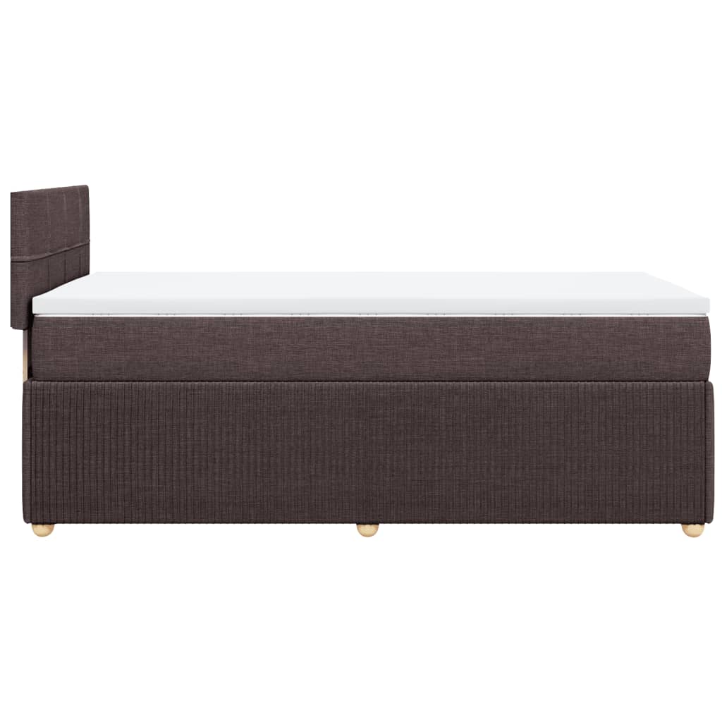 Boxspring met matras stof donkerbruin 80x200 cm