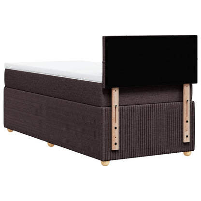 Boxspring met matras stof donkerbruin 80x200 cm