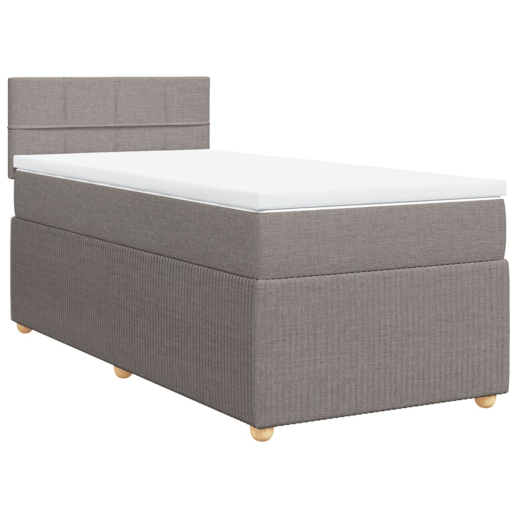 Boxspring met matras stof taupe 80x200 cm
