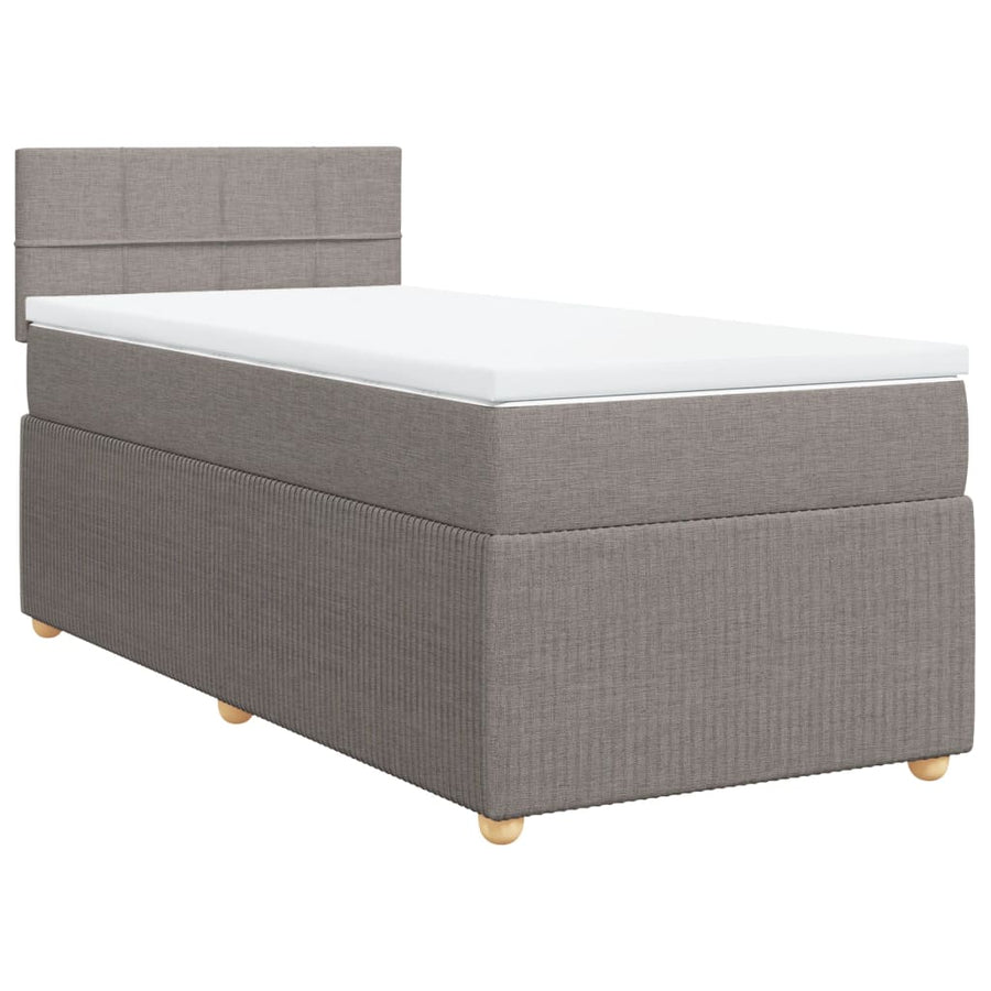 Boxspring met matras stof taupe 80x200 cm