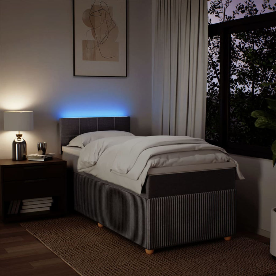 Boxspring met matras stof taupe 80x200 cm