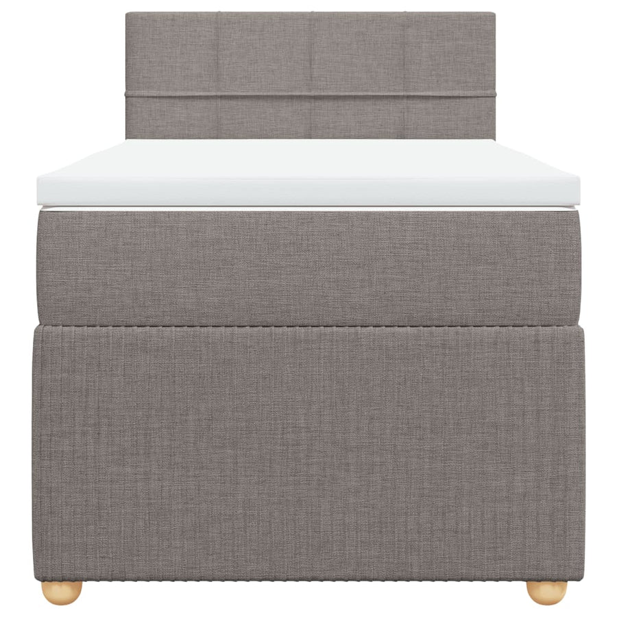 Boxspring met matras stof taupe 80x200 cm