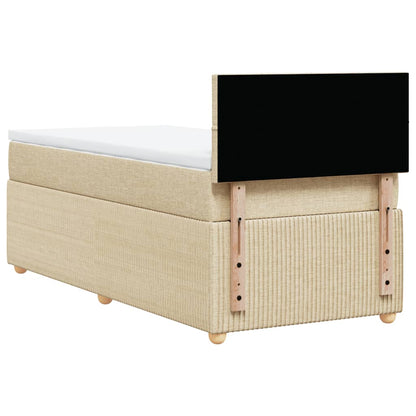 Boxspring met matras stof crèmekleurig 80x200 cm