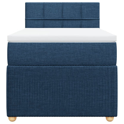 Boxspring met matras stof blauw 80x200 cm