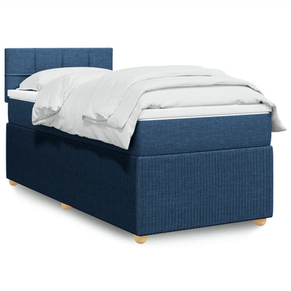 Boxspring met matras stof blauw 80x200 cm