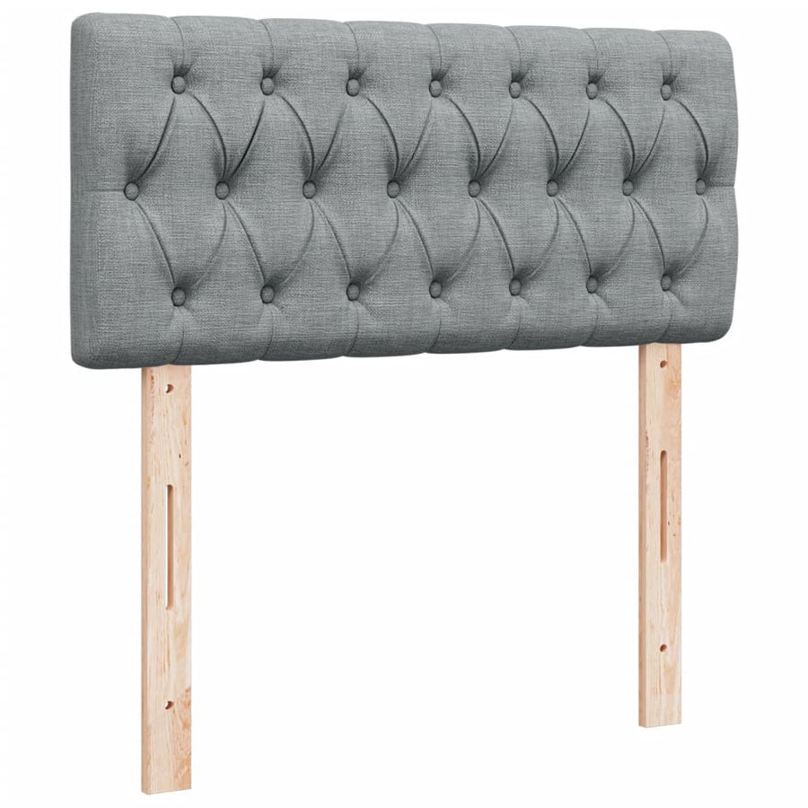 Boxspring met matras stof lichtgrijs 80x200 cm