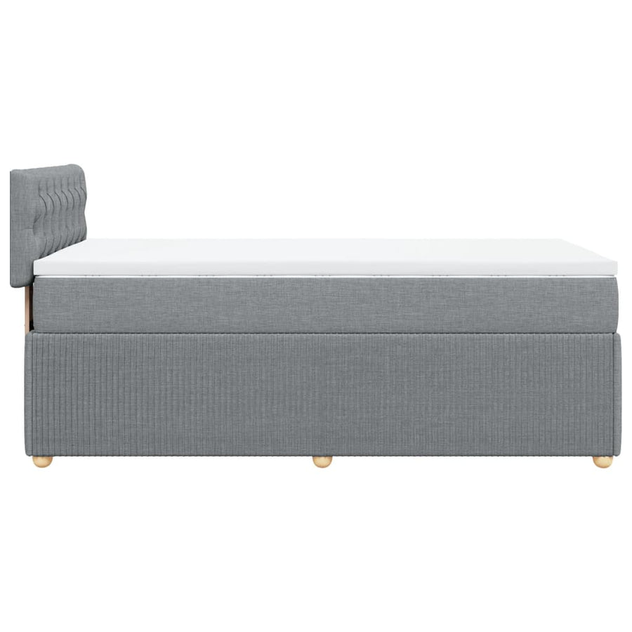 Boxspring met matras stof lichtgrijs 80x200 cm