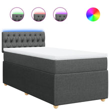 Boxspring met matras stof donkergrijs 80x200 cm