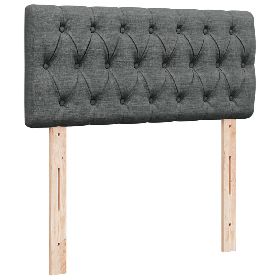 Boxspring met matras stof donkergrijs 80x200 cm