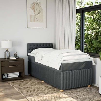 Boxspring met matras stof donkergrijs 80x200 cm