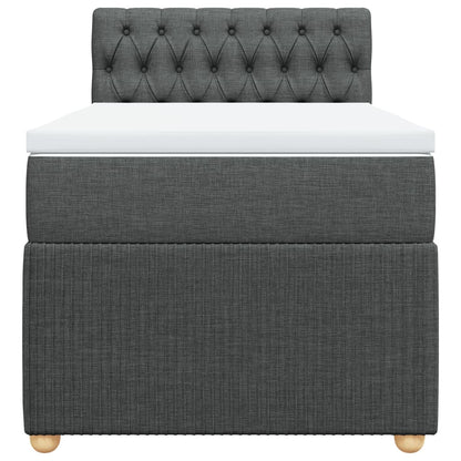 Boxspring met matras stof donkergrijs 80x200 cm