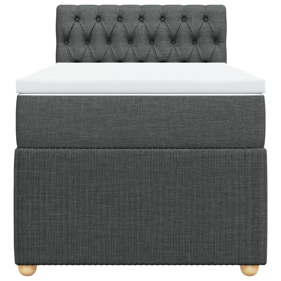 Boxspring met matras stof donkergrijs 80x200 cm