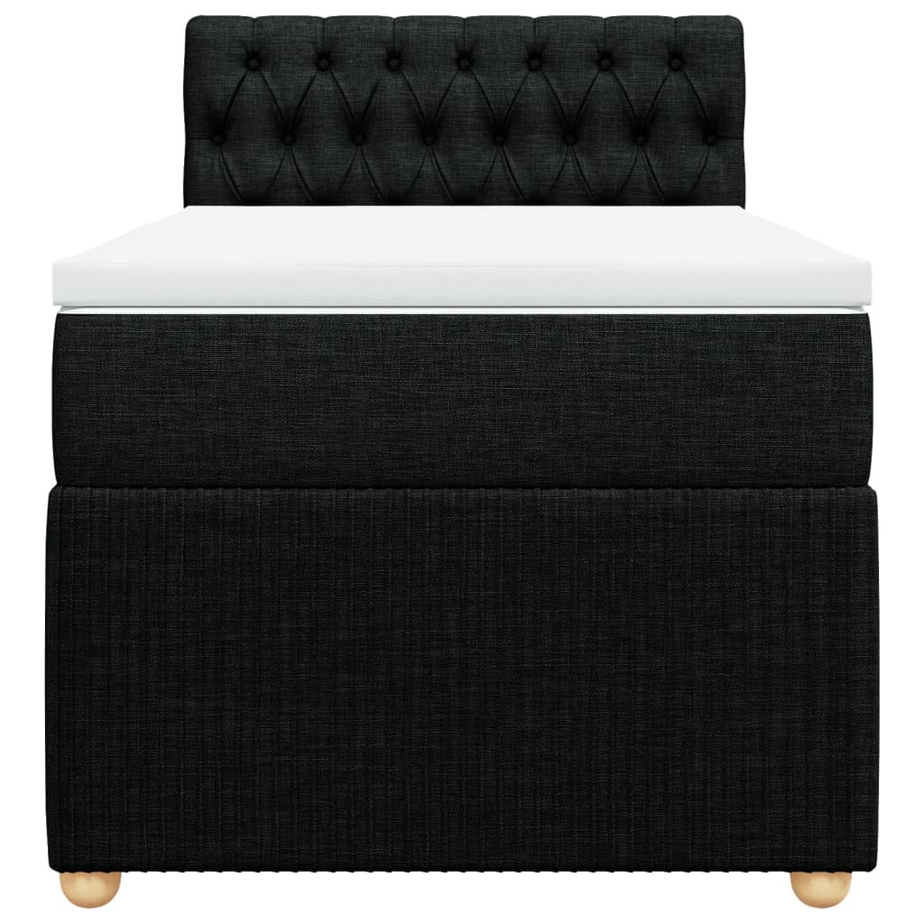 Boxspring met matras stof zwart 80x200 cm