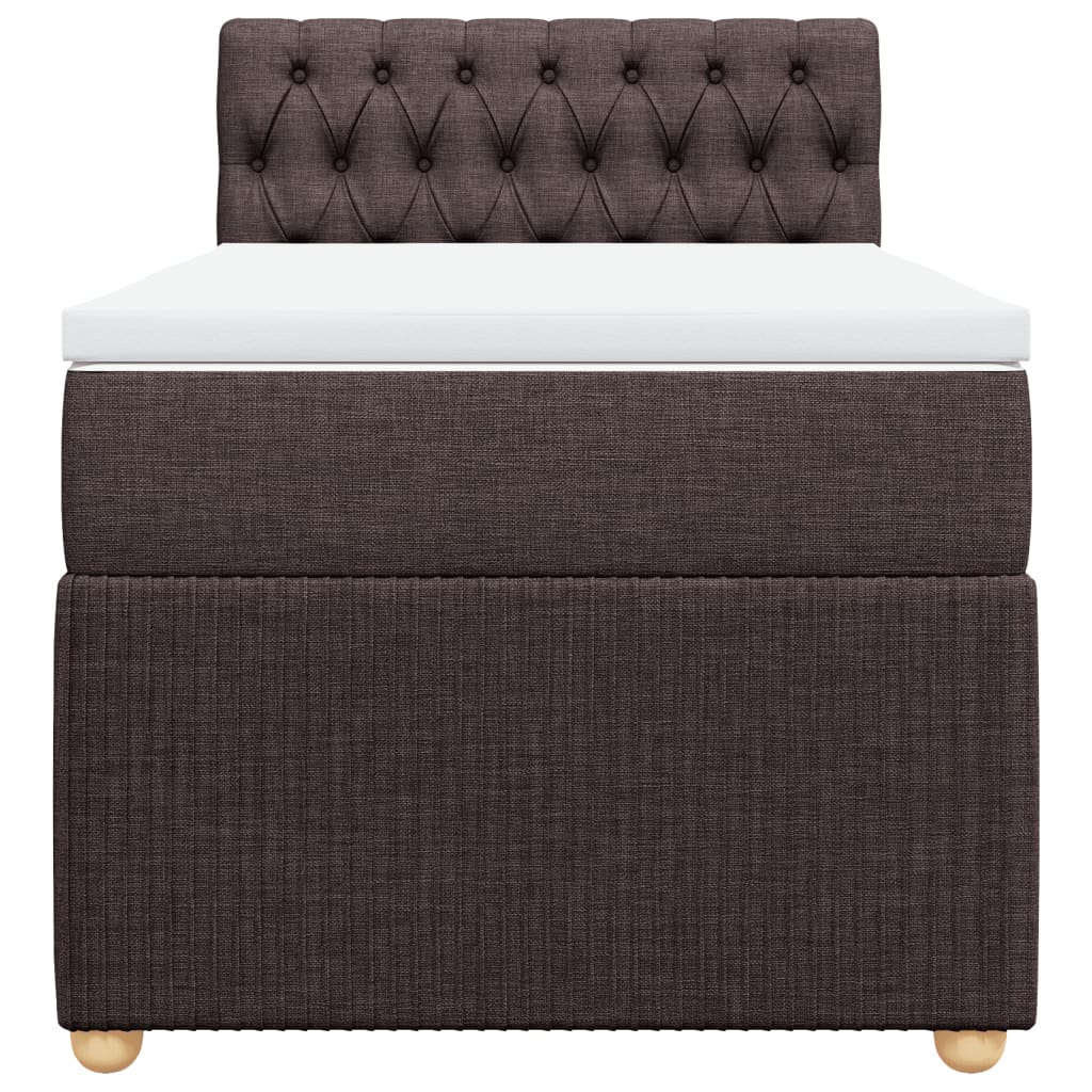 Boxspring met matras stof donkerbruin 80x200 cm