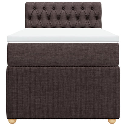 Boxspring met matras stof donkerbruin 80x200 cm
