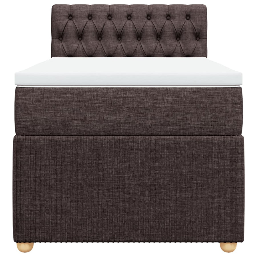 Boxspring met matras stof donkerbruin 80x200 cm