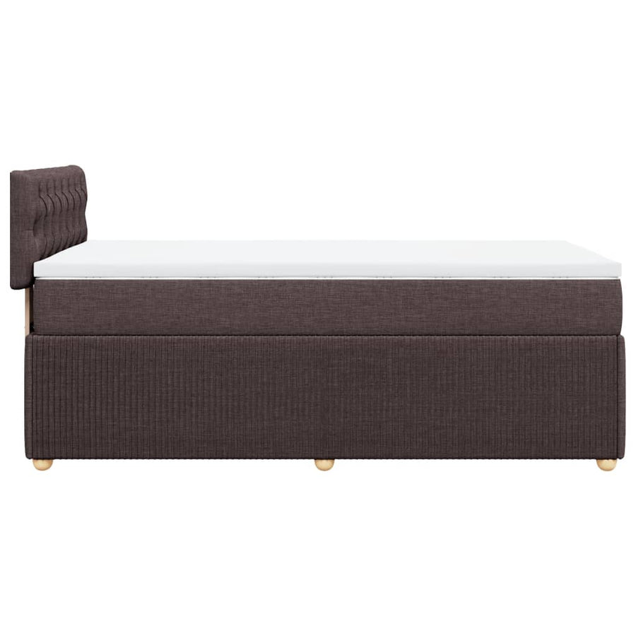 Boxspring met matras stof donkerbruin 80x200 cm