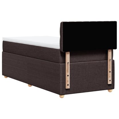 Boxspring met matras stof donkerbruin 80x200 cm