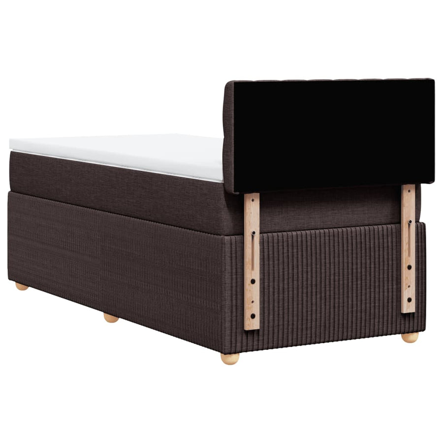 Boxspring met matras stof donkerbruin 80x200 cm