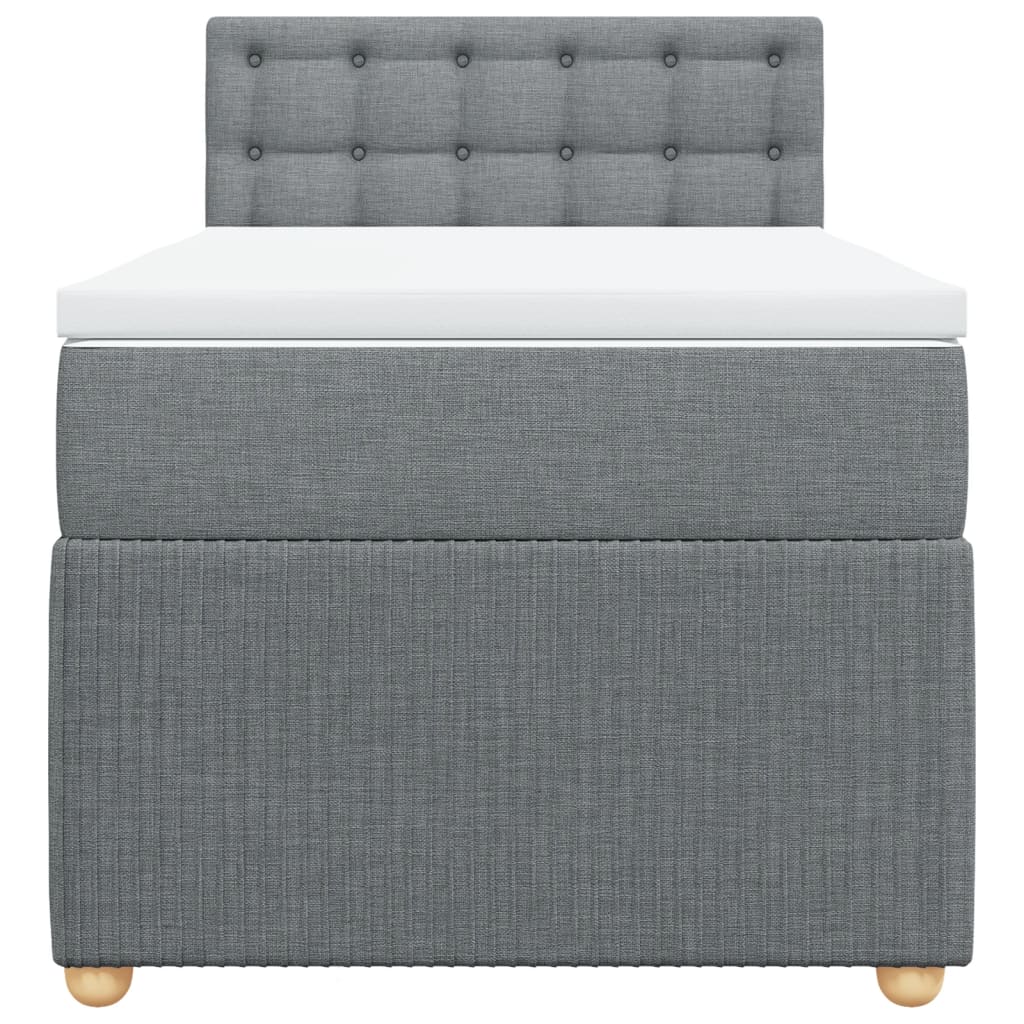 Boxspring met matras stof lichtgrijs 80x200 cm