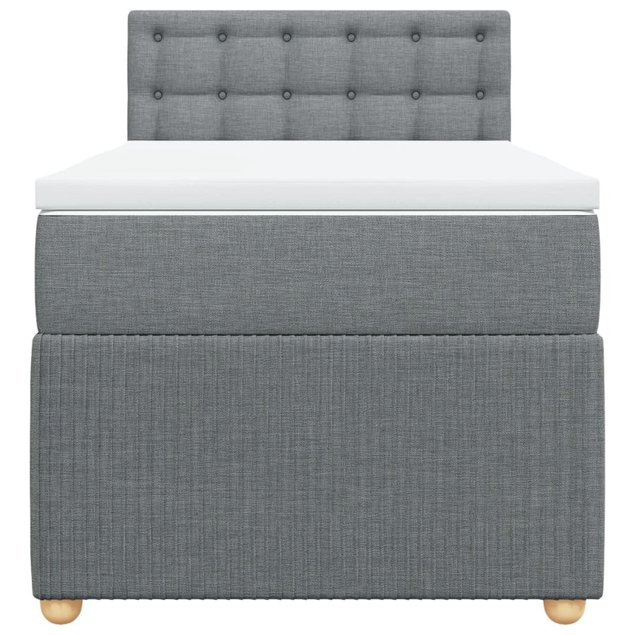 Boxspring met matras stof lichtgrijs 80x200 cm