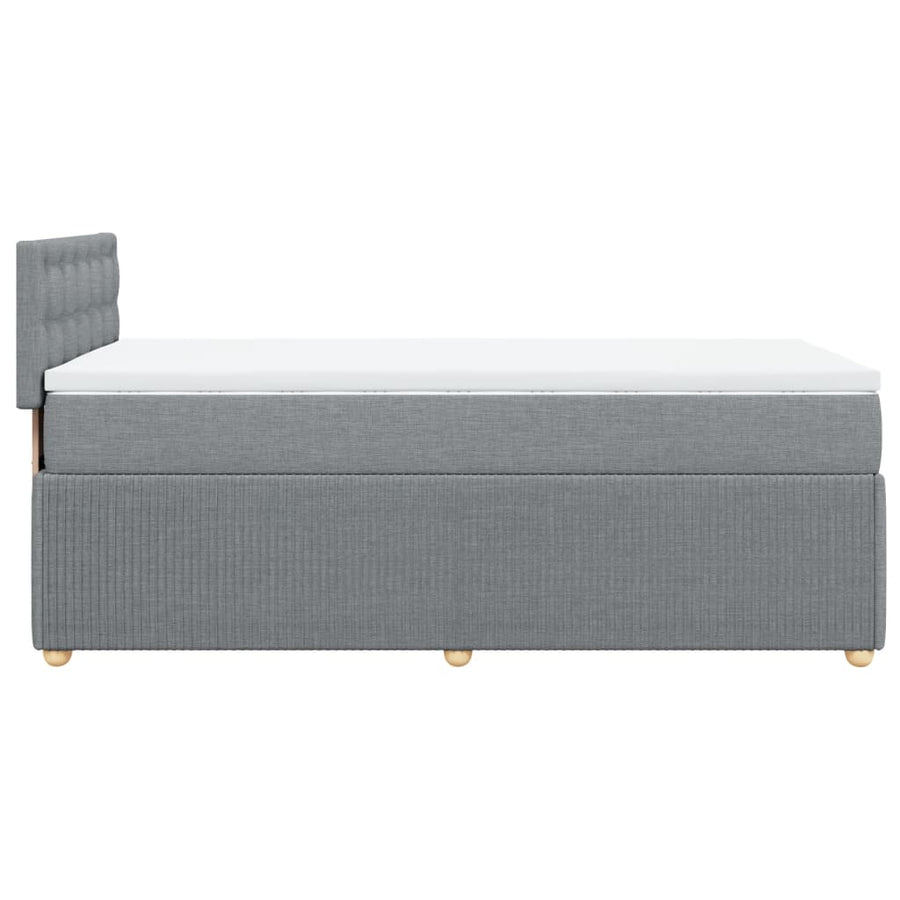 Boxspring met matras stof lichtgrijs 80x200 cm