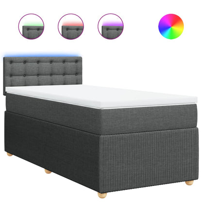 Boxspring met matras stof donkergrijs 80x200 cm