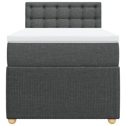 Boxspring met matras stof donkergrijs 80x200 cm