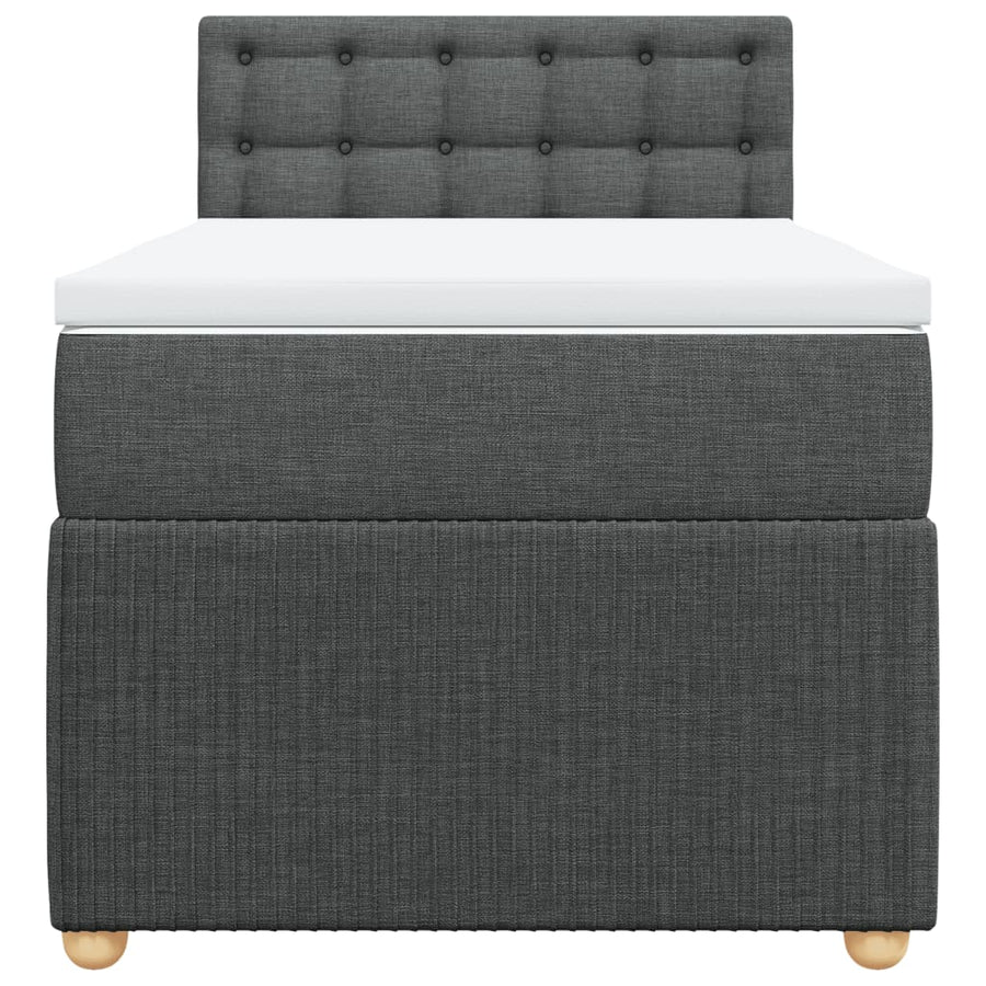 Boxspring met matras stof donkergrijs 80x200 cm