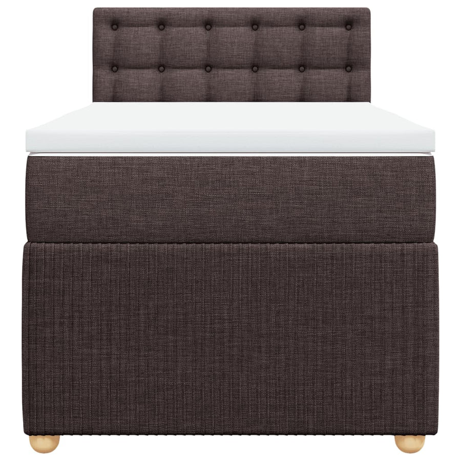 Boxspring met matras stof donkerbruin 80x200 cm