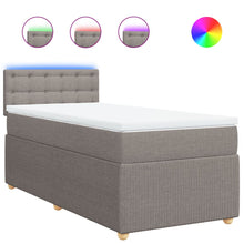 Boxspring met matras stof taupe 80x200 cm