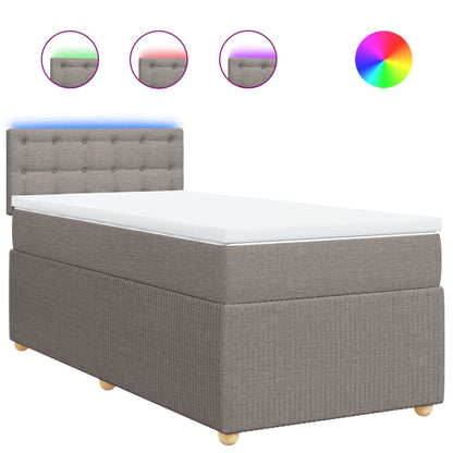 Boxspring met matras stof taupe 80x200 cm
