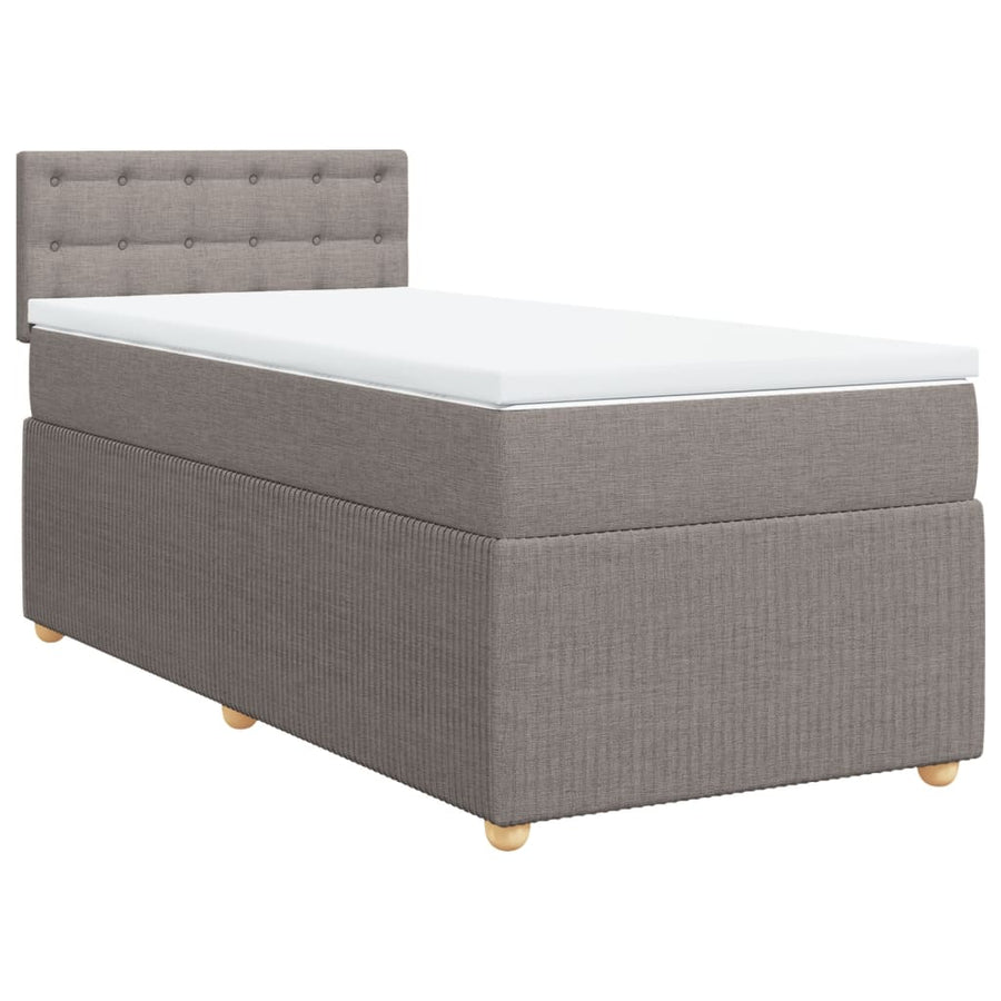 Boxspring met matras stof taupe 80x200 cm