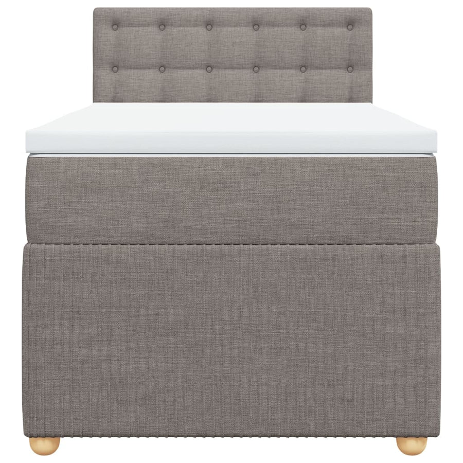 Boxspring met matras stof taupe 80x200 cm