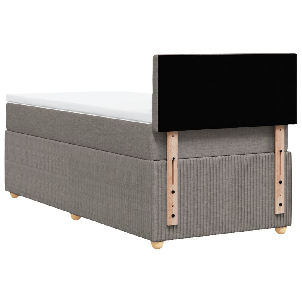 Boxspring met matras stof taupe 80x200 cm