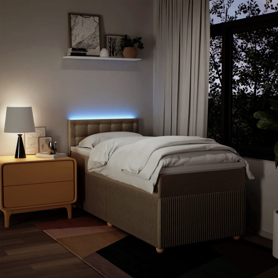 Boxspring met matras stof crèmekleurig 80x200 cm