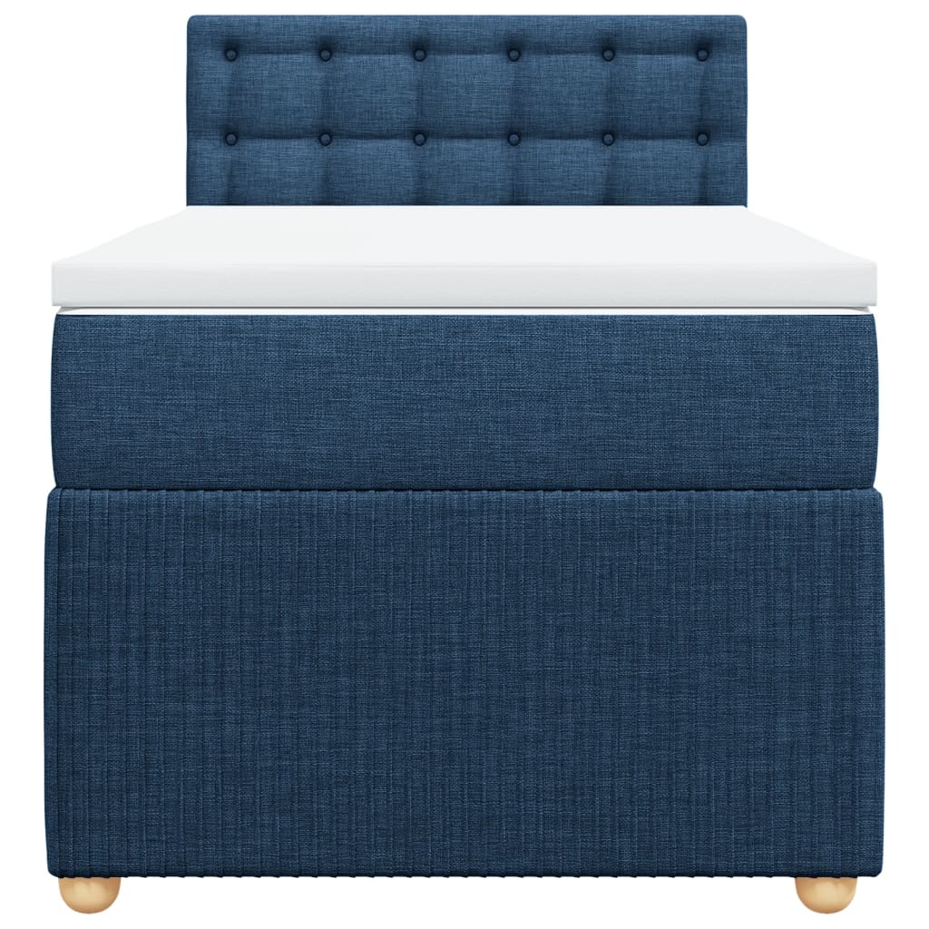 Boxspring met matras stof blauw 80x200 cm