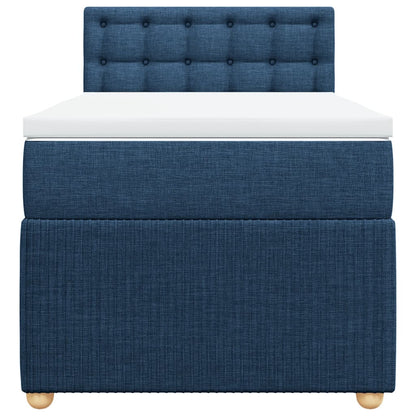 Boxspring met matras stof blauw 80x200 cm