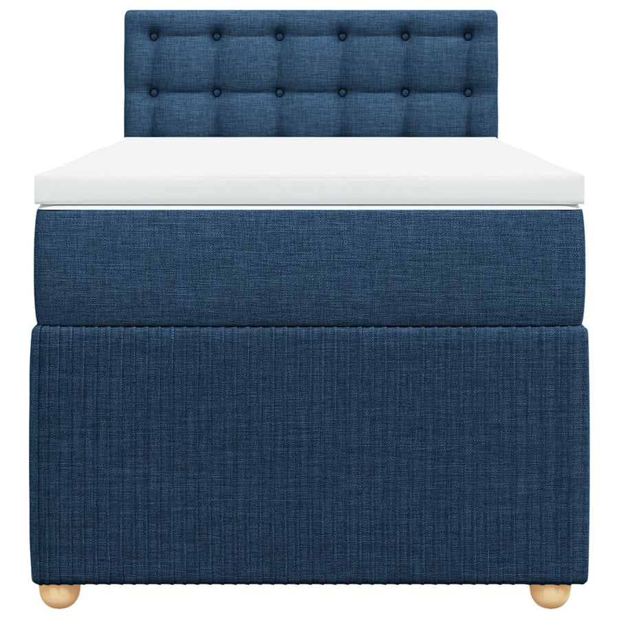 Boxspring met matras stof blauw 80x200 cm