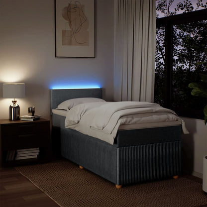 Boxspring met matras stof lichtgrijs 90x190 cm