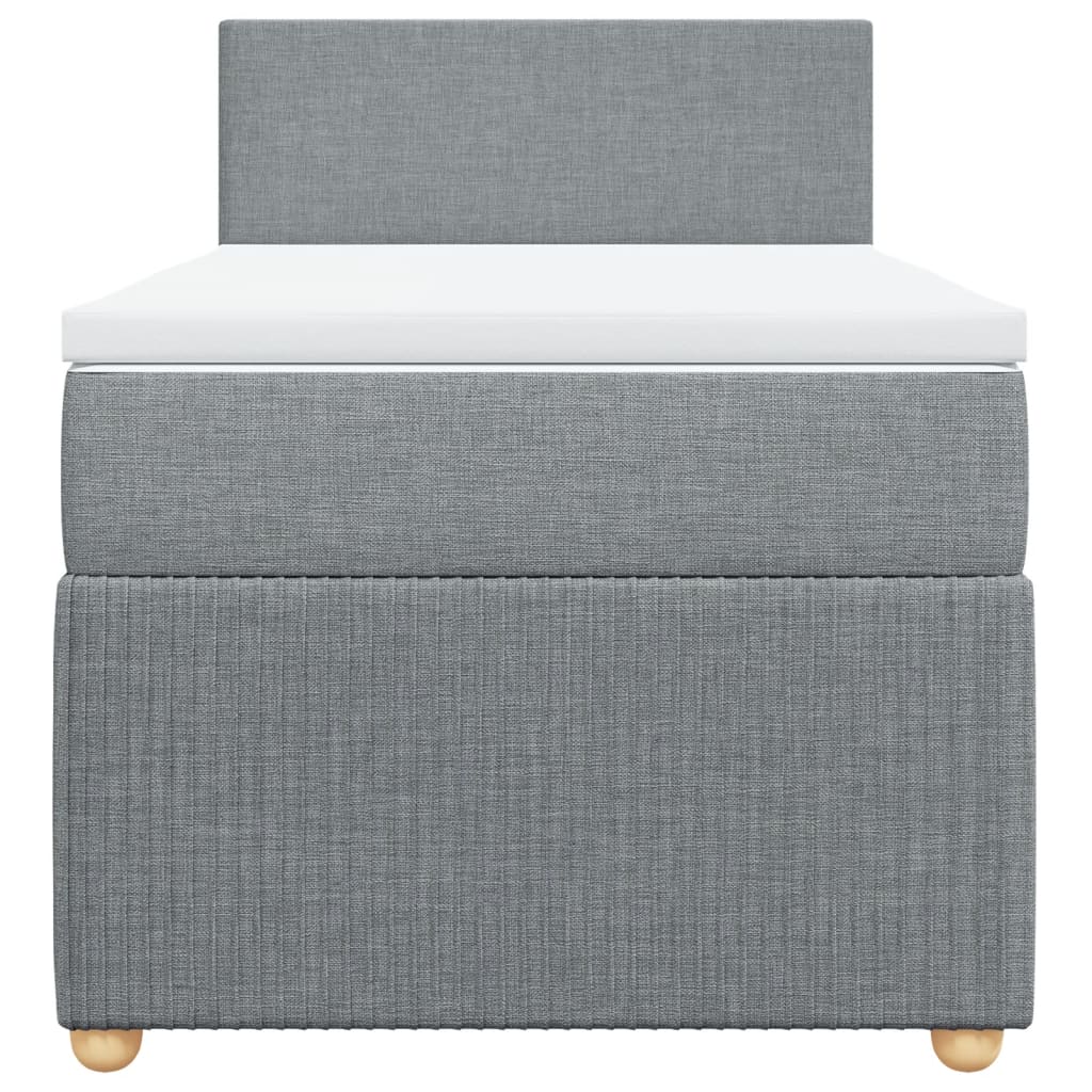 Boxspring met matras stof lichtgrijs 90x190 cm