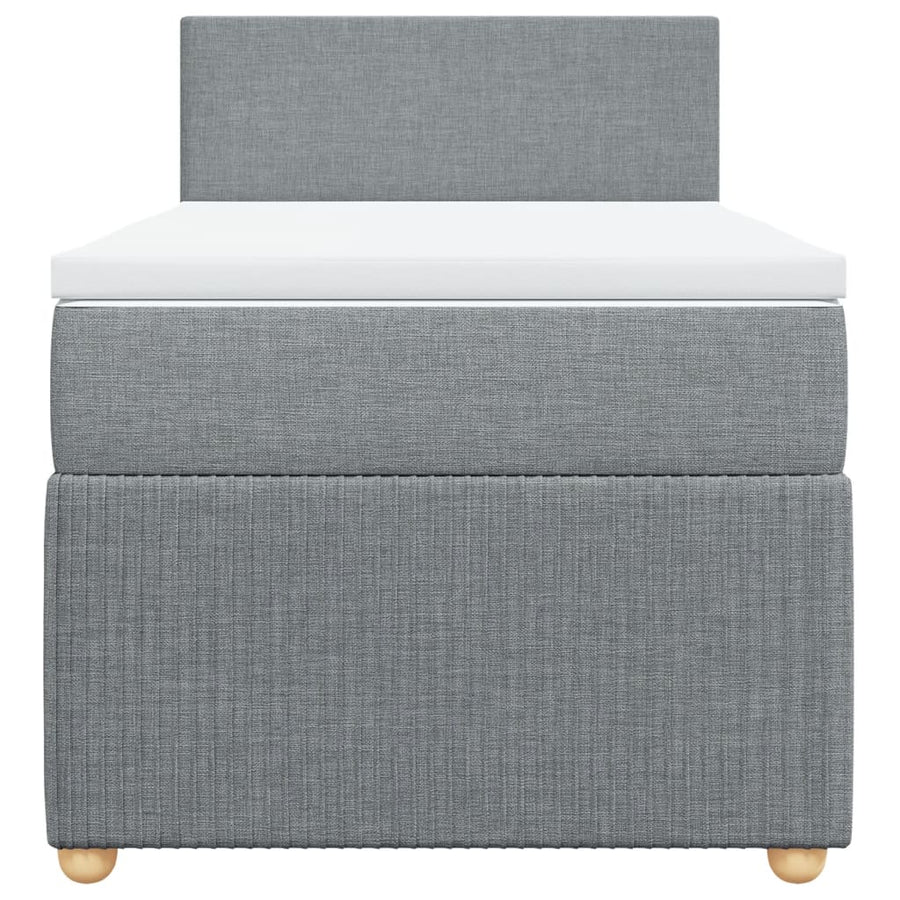 Boxspring met matras stof lichtgrijs 90x190 cm